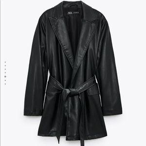 faux long leather jacket BRAND NEW